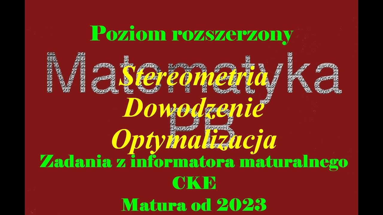 Przygotowanie do matury rozszerzonej z matematyki Zadanie 18 z