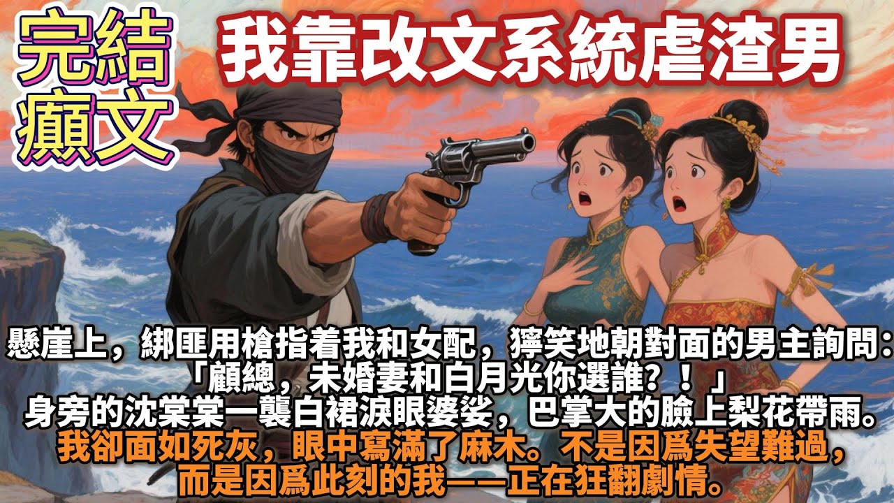 完結腦洞文：我靠改文系統虐渣男。海邊懸崖上，綁匪用槍指着我和女配，獰笑地朝對面的男主詢問：顧總，未婚妻和白月光你選誰？！身旁的女配一襲白裙淚眼婆娑，巴掌大的臉上梨花帶雨讓人心生憐愛。我卻面如死灰