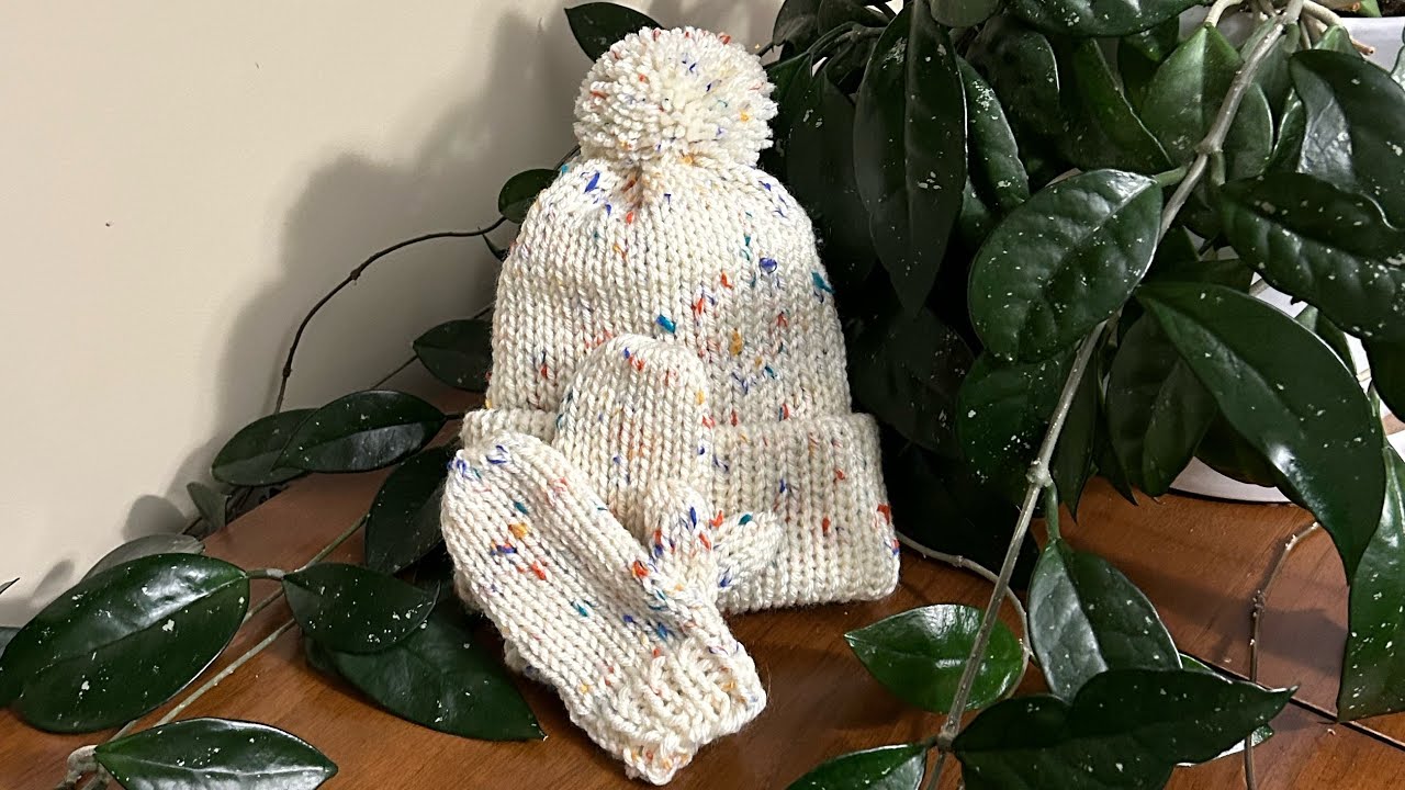 Sentro Mittens Mittens and Beanie Set ~ Ages 1-3 / Sentro 40 and Addi 22 Needle ...