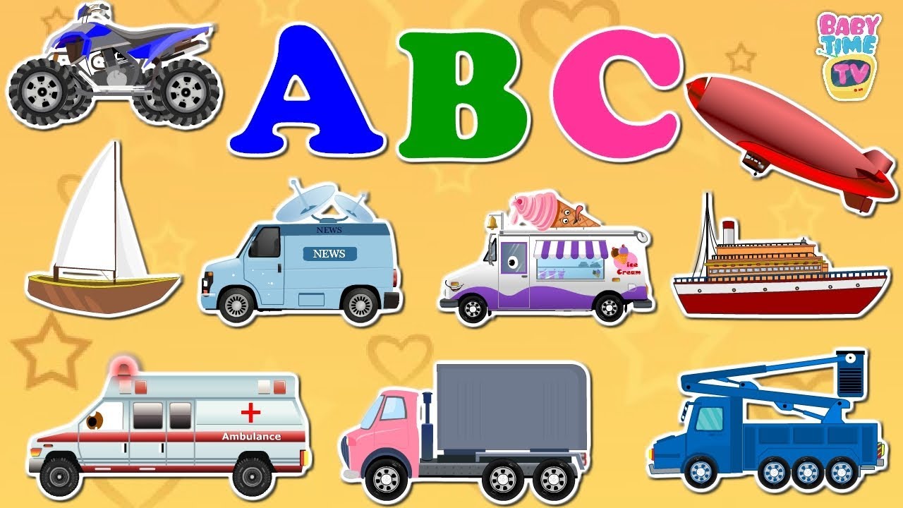 Best Video for Toddler To Learn ABC With Street Vehicles Names and