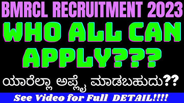 BMRCL Recruitment 2023 |Who all can APPLY |BMRCL coaching classes |BMRCL Exam Video Series-1