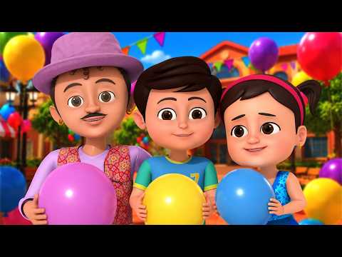 गुब्बारे वाला - Gubbare Wala + 8 More Popular Hindi Nursery Rhymes | Happy Hop