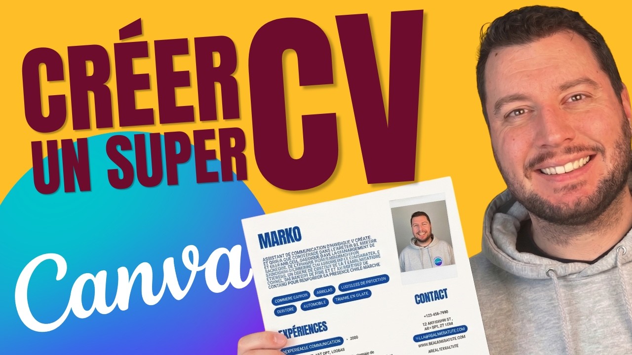 Créer un CV sur CANVA (Créatif, Pro et/ou ATS) - YouTube