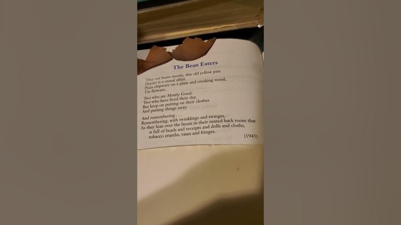 The Bean Eaters, by Gwendolyn Brooks. YouTube