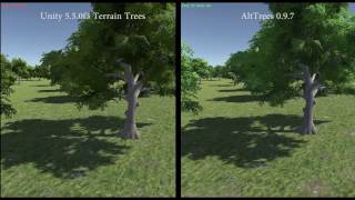 AltTrees [beta 0.9.7] VS Unity Terrain Trees