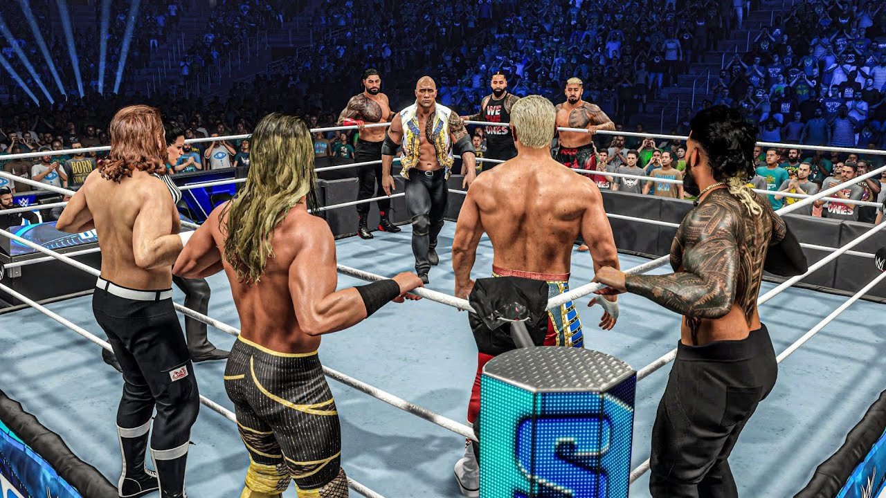 The New Bloodline vs. Team Cody Rhodes: Epic 4v4 Tag Match (WWE 2K23)