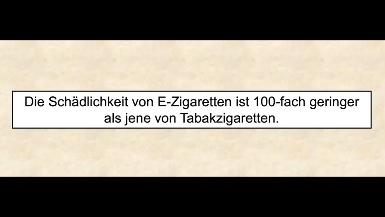 Rauchen oder Dampfen? Zigarette vs. E- Zigarette. Mit Prof. Bernd Mayer