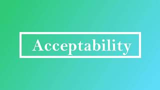 Acceptability Pronunciation and Meaning