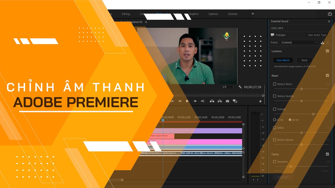 Hướng dẫn cách chỉnh âm thanh trong Adobe Premiere | Tóm tắt những thông tin liên quan tăng âm lượng trong adobe audition mới cập nhật