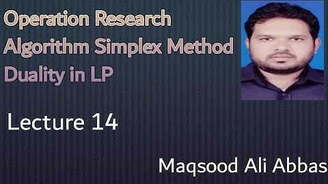 Algorithm of Simplex and Transportation problem Operation Research Lec 14 by Maqsood Ali Abbas