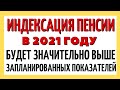 ИНДЕКСАЦИЯ ПЕНСИИ в 2021г. будет значительно выше запланированных показателей