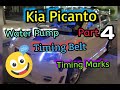 Step by step how to replace install water pump timing belt and timing marks Kia Picanto part 4