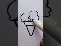 Draw an Ice cream🍦🩷 Summer vive For kids #satisfying #shorts #trending #drawing #kidsart #art