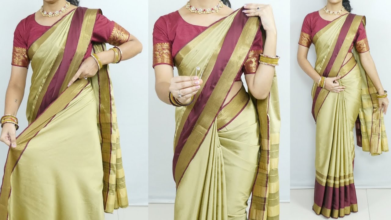 Easy Silk Saree Draping for Beginners with Perfect Pleats | Sari Wearing Tutorial Step by Step