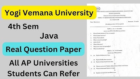 Degree 4th sem java real question paper  #object_oriented_programming #java #ismarttricks4u #yvu