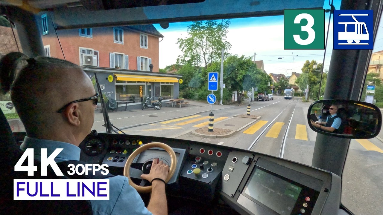 🇨🇭 Cab Ride Zurich Tram Line 3 Driver's View | Albisrieden - Klusplatz Full Line [4K]