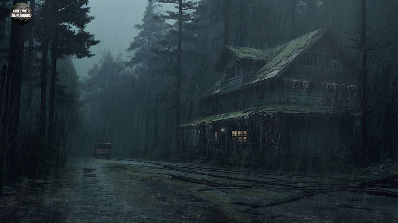 Say Goodbye to Stress and Relax with Heavy Rain in the Forest | Natural Sounds for Deep Sleep, Study