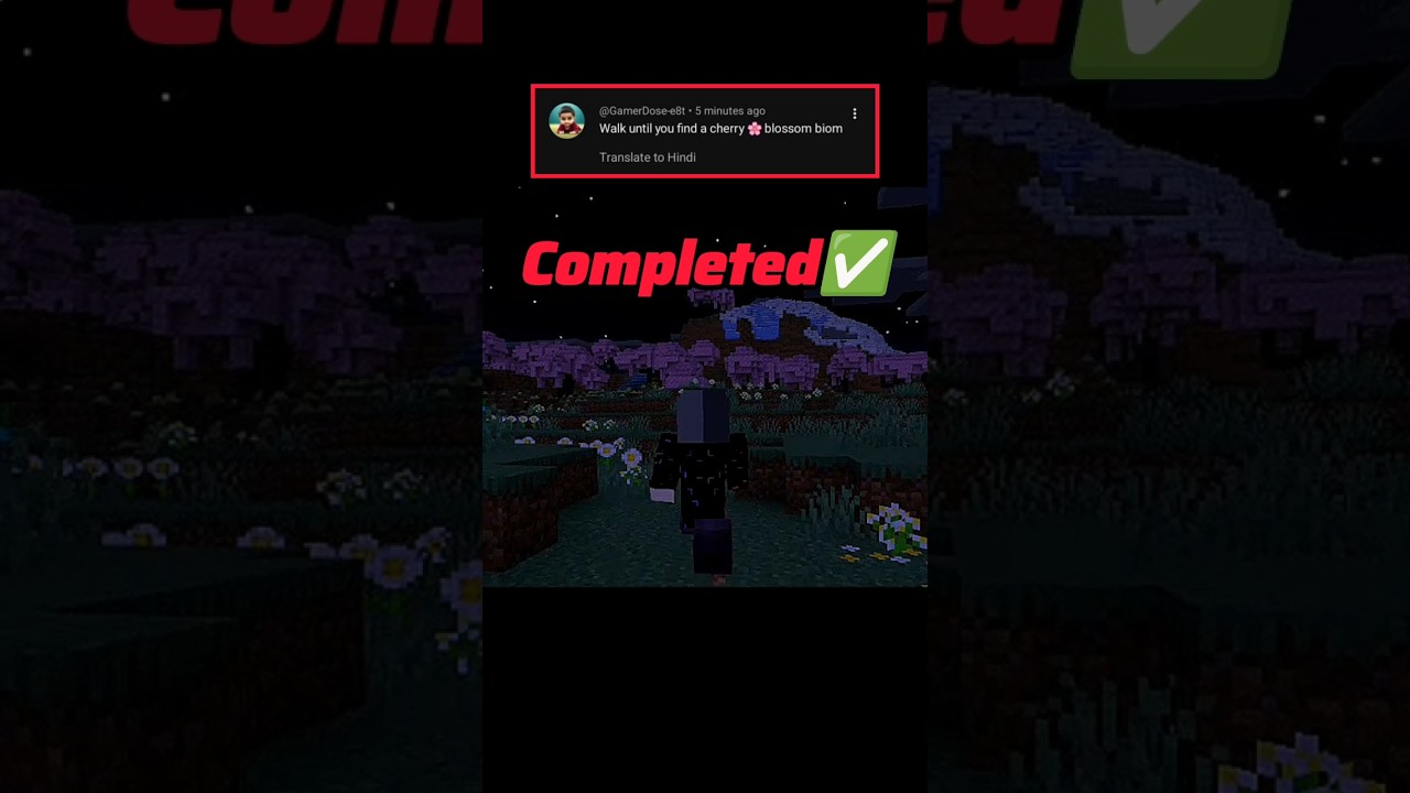 Running until I find Cherry🍒 blossom🌸 biome in minecraft💥#shorts #minecraft