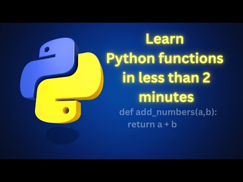 Learn Python functions in under 2 minutes. #pythonfunctions  #python