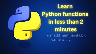 Learn Python functions in under 2 minutes. #pythonfunctions  #python