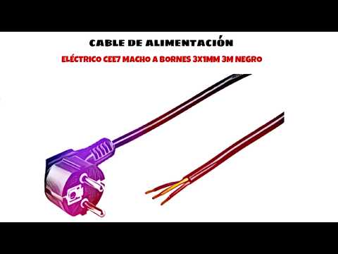 Video de Cable de alimentacion electrico CEE7 macho a bornes 3x1mm 3 M Negro