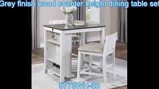 Homelegance 5773WH-32 3 pc Canora grey daye white and grey finish wood counter height dining table
