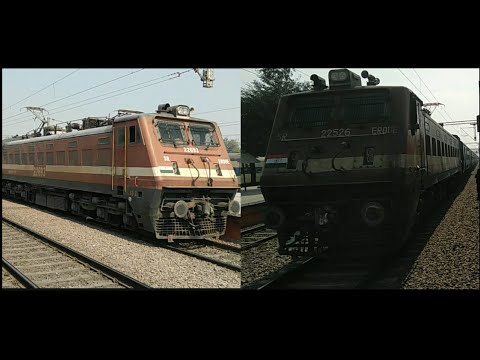 Up & Down KERALA EXPRESS overtaking & crossing MAHARASHTRA SAMPARK KRANTI