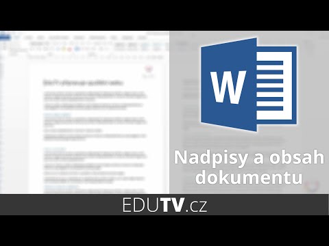 Nadpisy a tvorba obsahu ve Wordu | EduTV