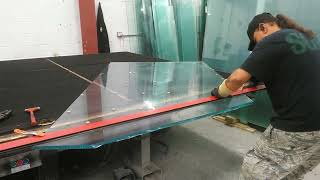 Cutting 3/4 Thick Low Iron Glass By Hand With Glass Cutter..