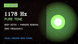 1178 Hz Pure Tone - 10 Hours - Dark 3D Screen - Body Detox - Parasite Removal (Rife Frequency)