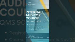 Internal Auditor to QMS ISO 9001:2015 l Karachi l