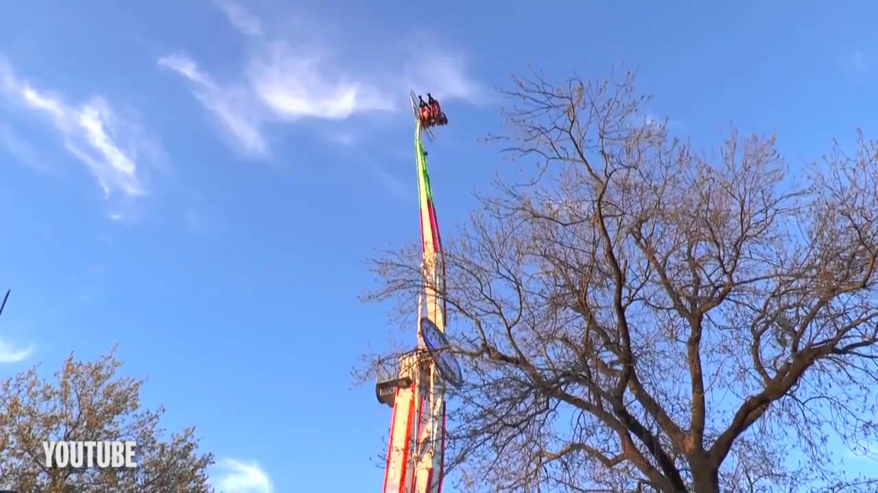 Watch: Terrifying moment fairground ride breaks down leaving seven people trapped 200ft in the air