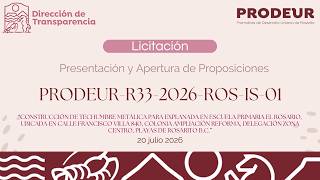APERTURA PRODEUR-R33-2026-ROS-IS-01  20 julio 2026