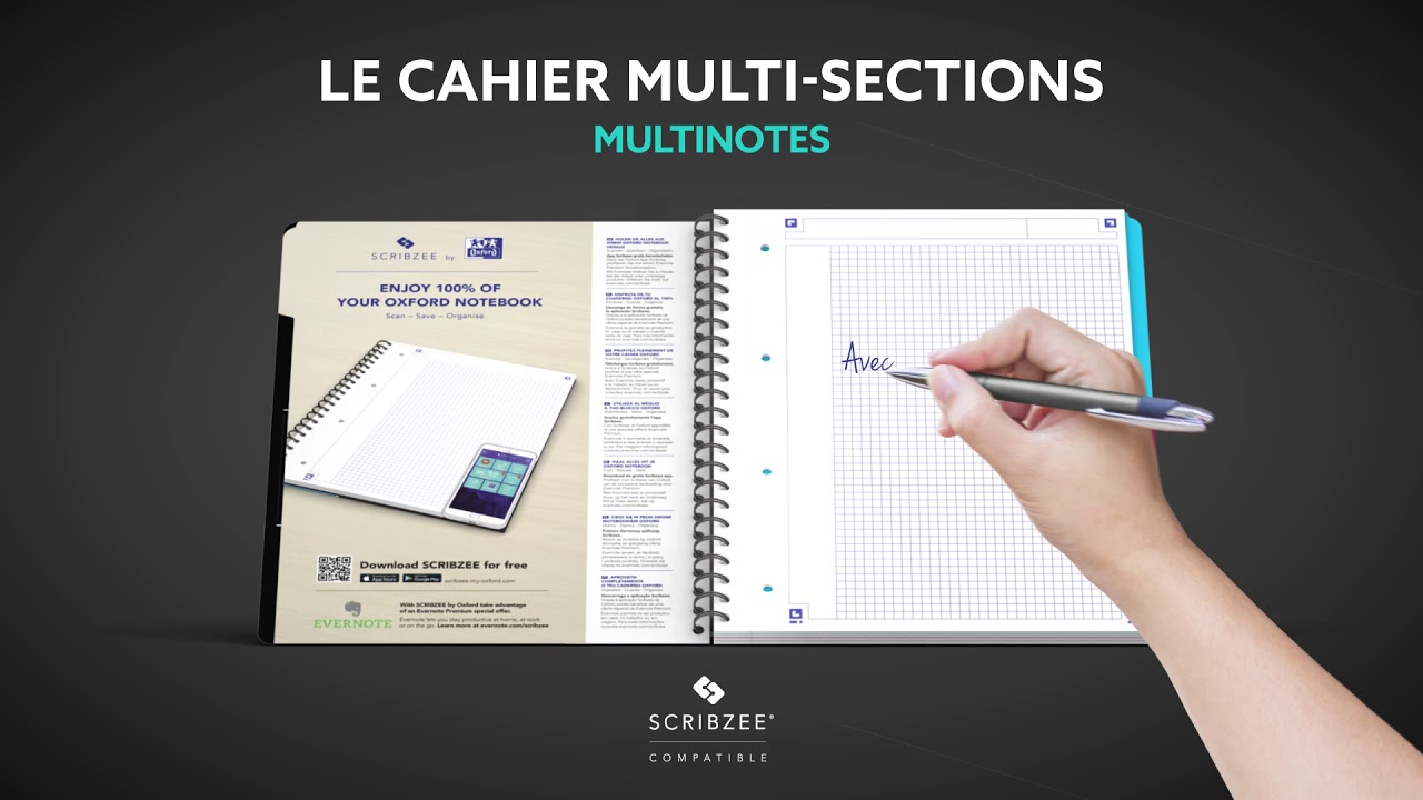 OXFORD ETUDIANTS Cahier MULTINOTES - A4+ - Couverture polypro