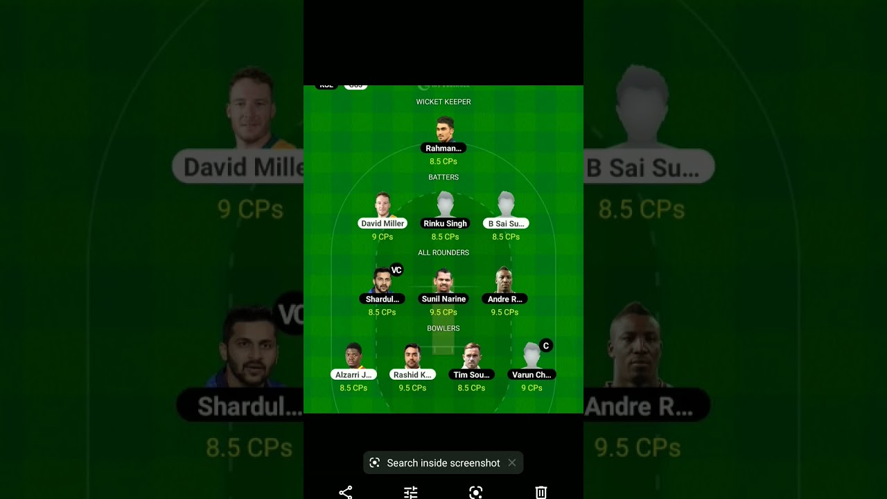 KKR vs GT BEST dream 11 team 
