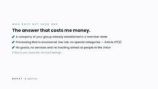 What Article 27 GDPR Actually Requires: Appointing a GDPR Representative