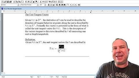 The Unit Tangent Vector