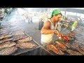 Grilling Team Cook Tons of Ribs and Meat at the Italian Ribs Street Food Festival