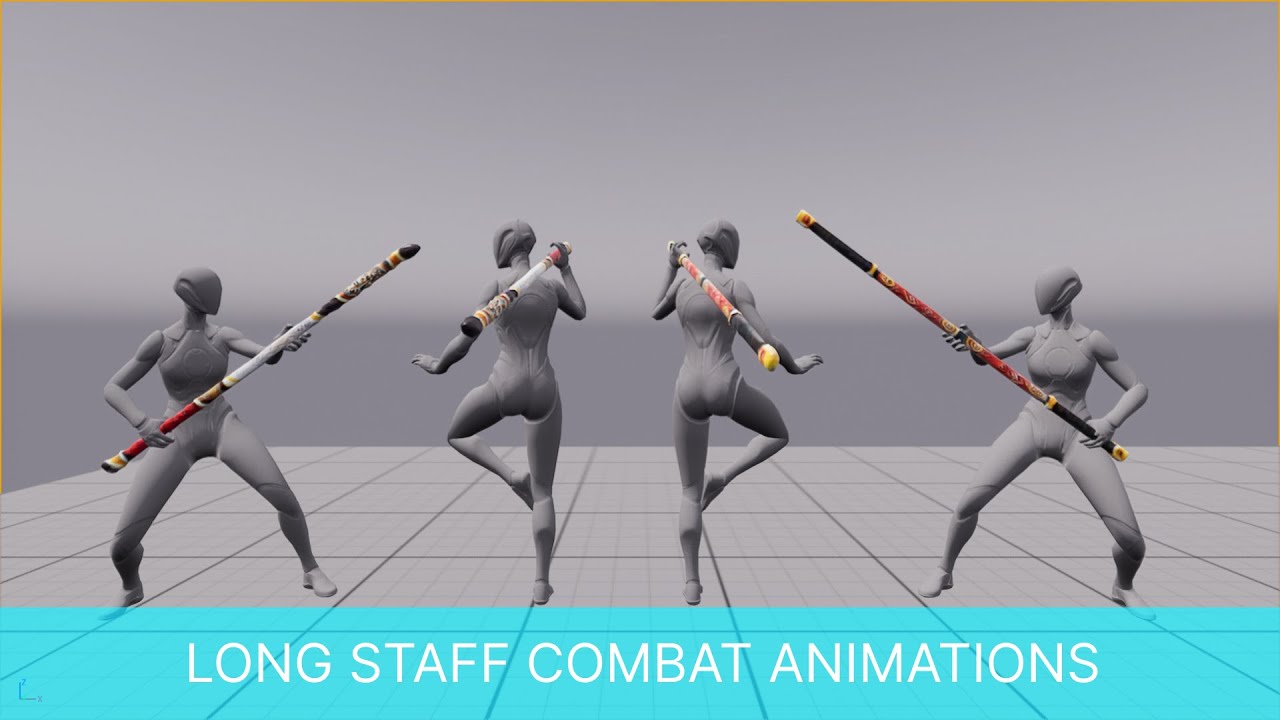 Long Staff Combat Animations For Unity
