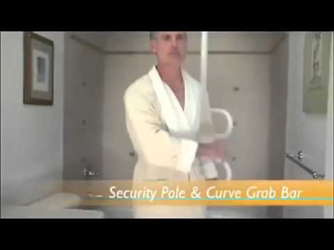 Stander Security Pole And Curved Grab Bar You Stander Security Pole And Curved Grab Bar