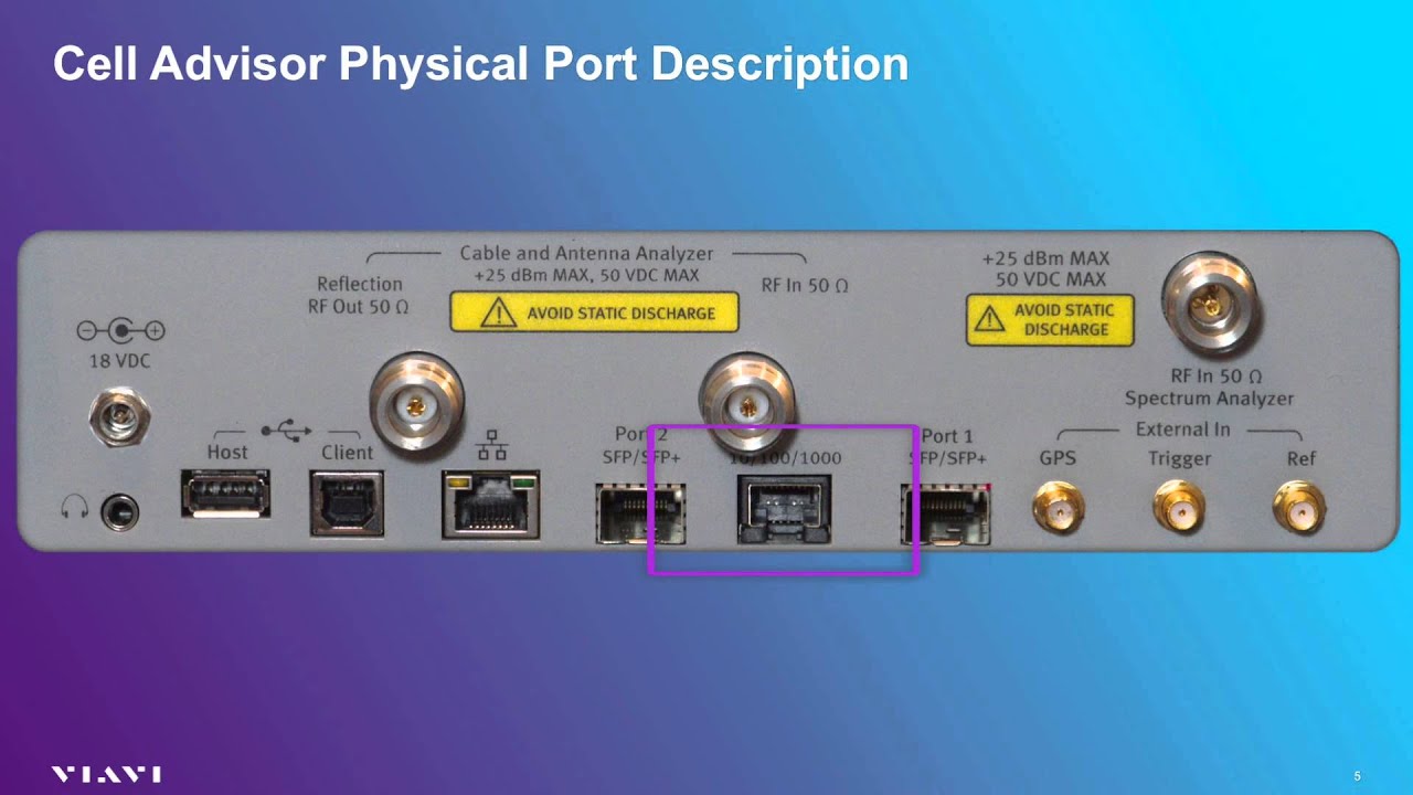VIAVI CellAdvisor Base Station Analyzer Physical Overview