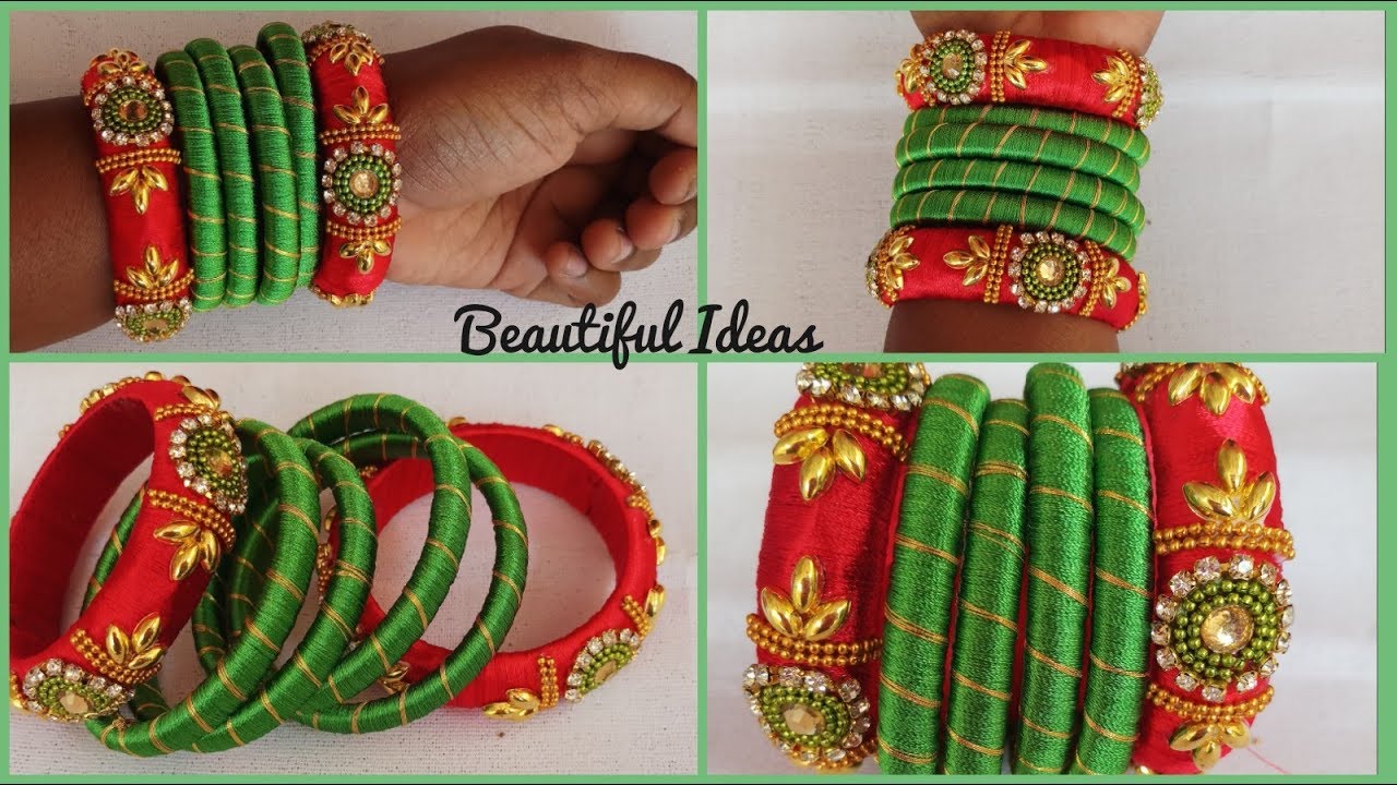 #DIY/How to make Silk thread Designer Bangles at home/Beautiful Ideas/Reuse Ideas/Jewellery tutorial