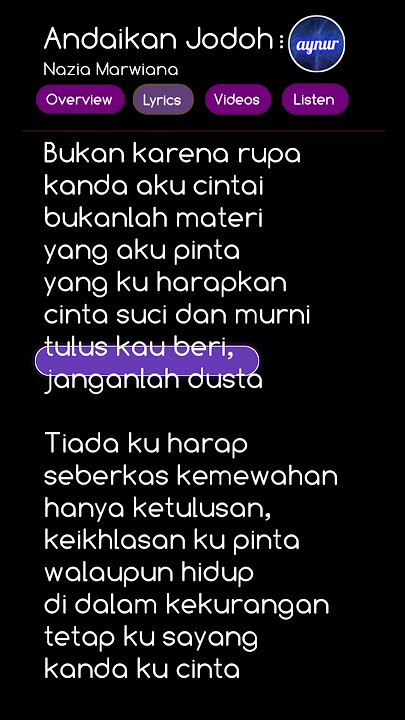 Andaikan Jodoh _ Nazia Marwiana #shorts #aynur #lyrics