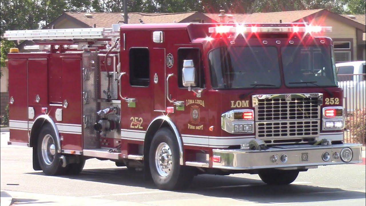 (Q2B & eQ2B!) Loma Linda Fire Dept. Medic Engine 252 Responding (x3