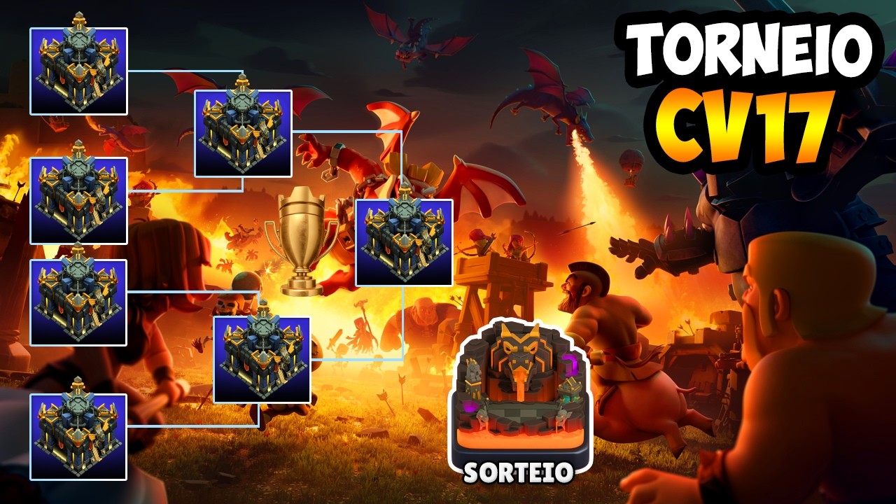 TORNEIO CV17 USANDO O NOVO HERÓI DUQUE VALENDO 2 PAISAGENS NO CLASH OF CLANS!