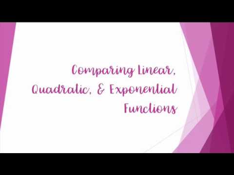 8.1 Comparing Linear, Quadratic, & Exponential Functons