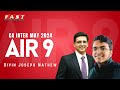 CA Inter AIR 9 Divin Joseph Mathew| Interaction | CA Sarthak Jain (May 2024)