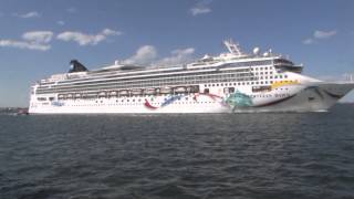 Norwegian Dawn departs Boston