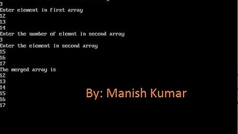 C program to merge two unsorted array-39
