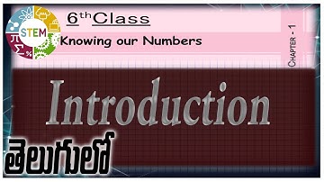 6th class Knowing Our Numbers Introduction in telugu.
